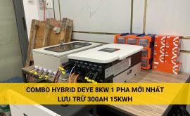 Combo Hybrid 8kW 1 pha Cao cấp lưu trữ 15kWh – 51.2V 300Ah