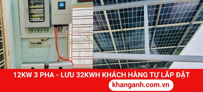 12kW 3 Pha Hybrid Lưu Trữ – Khách Hàng Tự Lắp Đặt HCM