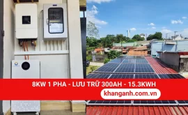 Lắp Đặt Trọn Gói 8kW 1 Pha Lưu Trữ 300Ah – 15.3kWh Tại Vườn Lan