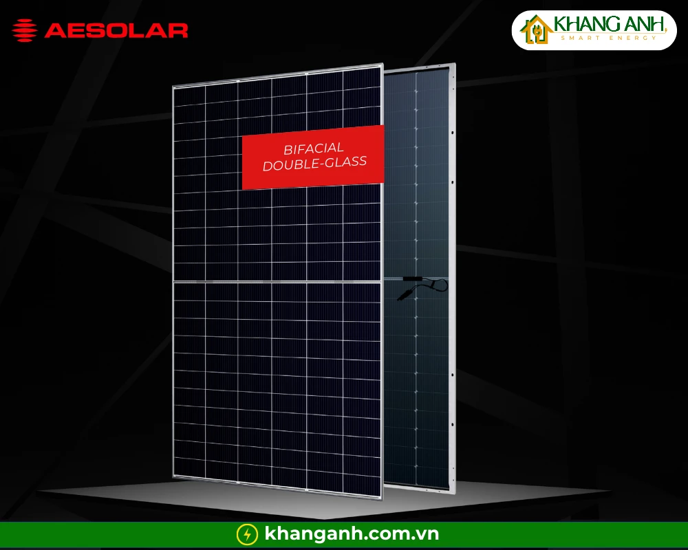 Tấm pin năng lượng mặt trời AE SOLAR 730W hai mặt kính - Hình ảnh 2