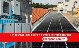 Hệ thống điện mặt trời Hybrid 25.2kWp lưu trữ 64kWh tiết kiệm 7 – 10 triệu