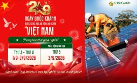  NĂNG LƯỢNG KHANG ANH – THÔNG BÁO LỊCH NGHỈ LỄ QUỐC KHÁNH 2/9