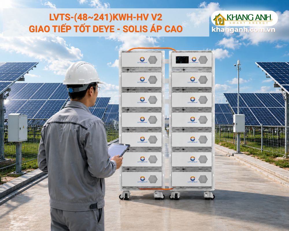 Pin lithium áp cao giao tiếp tốt DEYE - SOLIS áp cao
